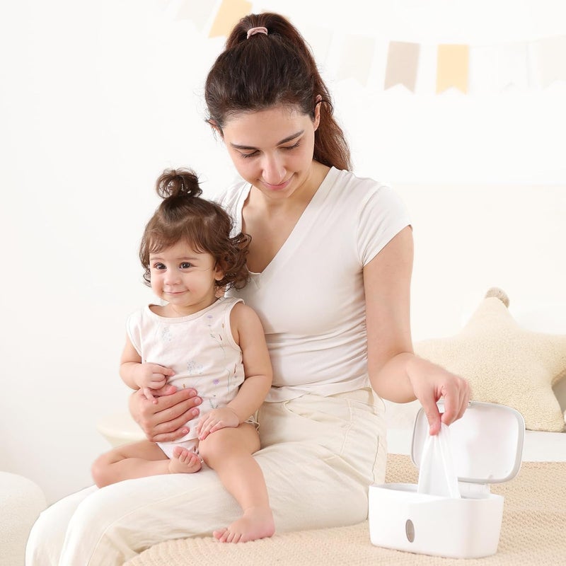Seposeve Wipes Dispenser with Weighted Plate, X2 PRO, Perfect Pull Baby Wipe Holder, Refillable Wipe Container, Keeps Wipes Fresh, One-Handed Operation. Non-Slip, Easy Open/Close Wipes Case, Grey - Image 5